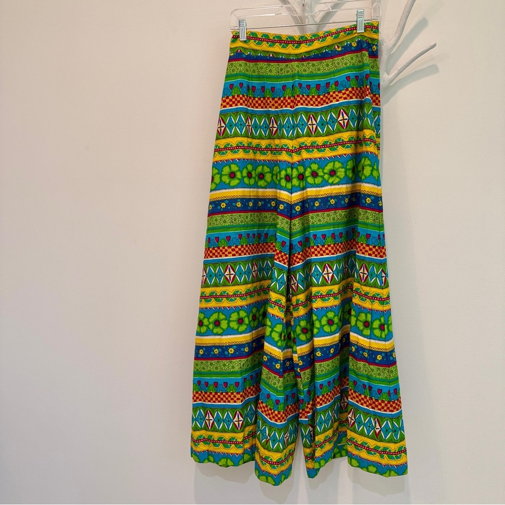 Vintage Patterned Wide-Leg Pants - Picture 5 of 5